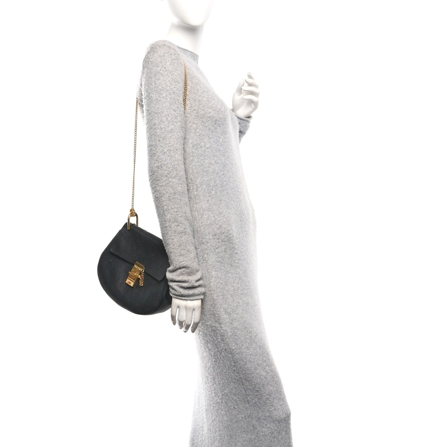 Chloe Grained Lambskin Drew Shoulder Bag Black 2 of 9