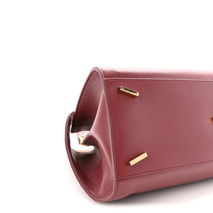 Salvatore Ferragamo Calfskin Medium Hug Soft Bicolor Shoulder Bag  College Red Pink 8 of 9