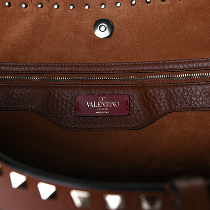 Valentino Garavani Grained Calfskin Rockstud Shoulder Tote Bright Cognac 8 of 14