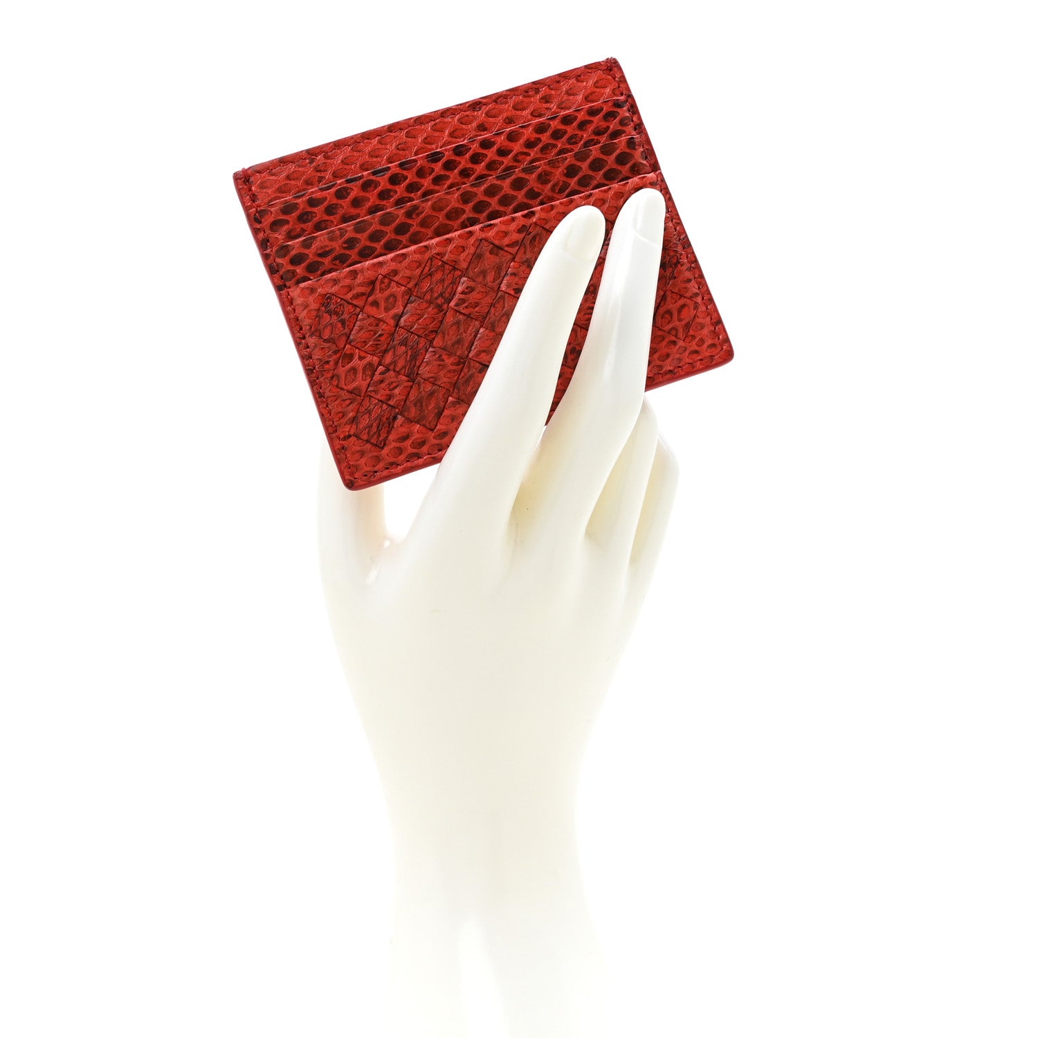 Bottega Veneta Ayers Intrecciato Card Holder Red 2 of 9