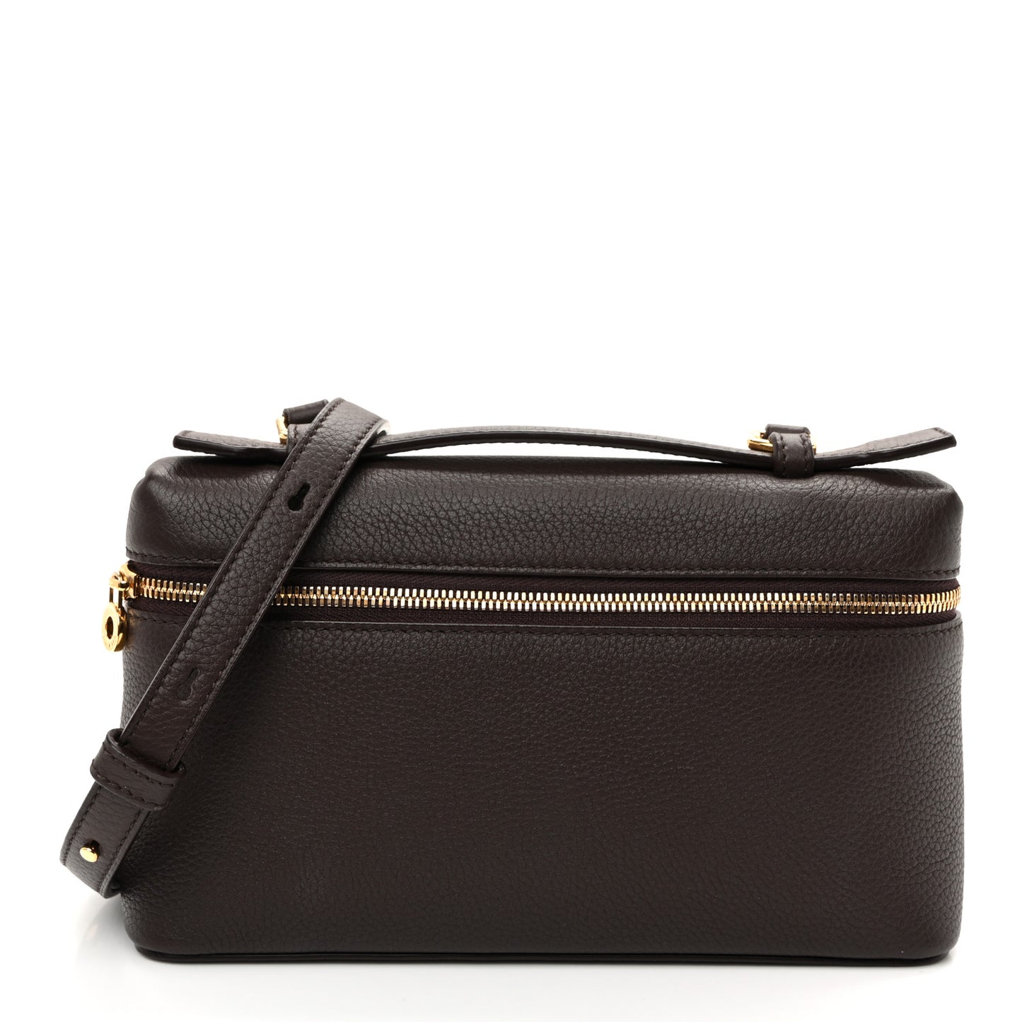 Grained Calfskin L19 Extra Pocket Pouch  Dark Chocolate Liquorice