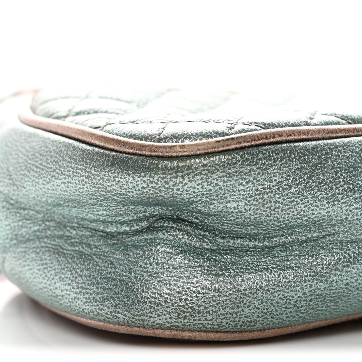 Laminated Nappa Trapuntata Mini Zumi Dome Shoulder Bag Rosa Lago Rame