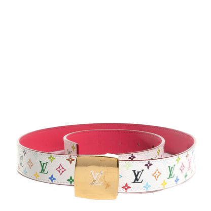 Louis Vuitton Monogram Multicolor LV Cut Reversible Belt 80 32 White Grenade 1 of 6