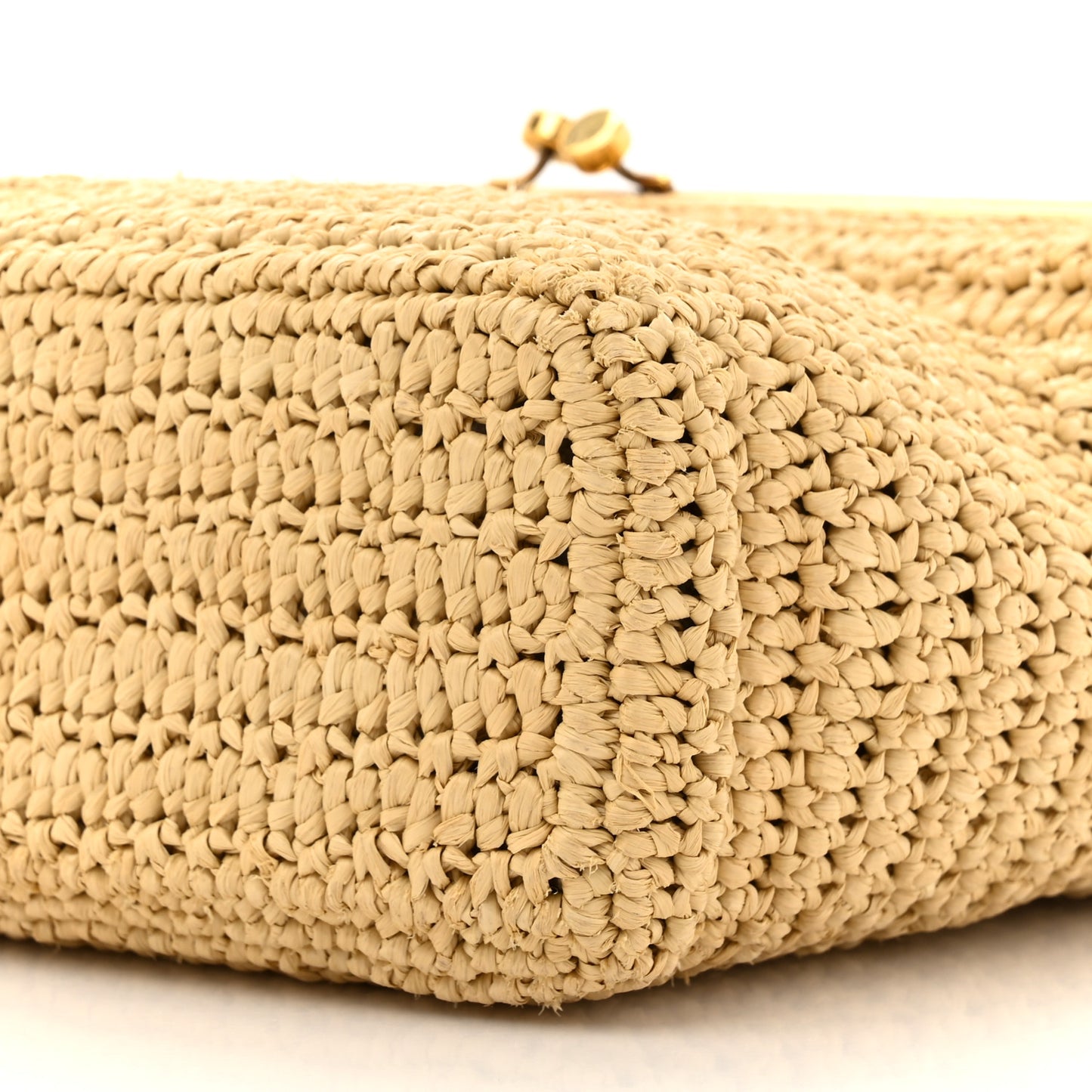 Raffia Monogram Medium Sac Charnerie Naturale Brick