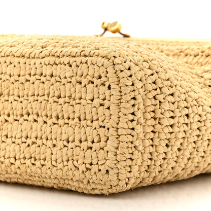 Saint Laurent Raffia Monogram Medium Sac Charnerie Naturale Brick 9 of 13