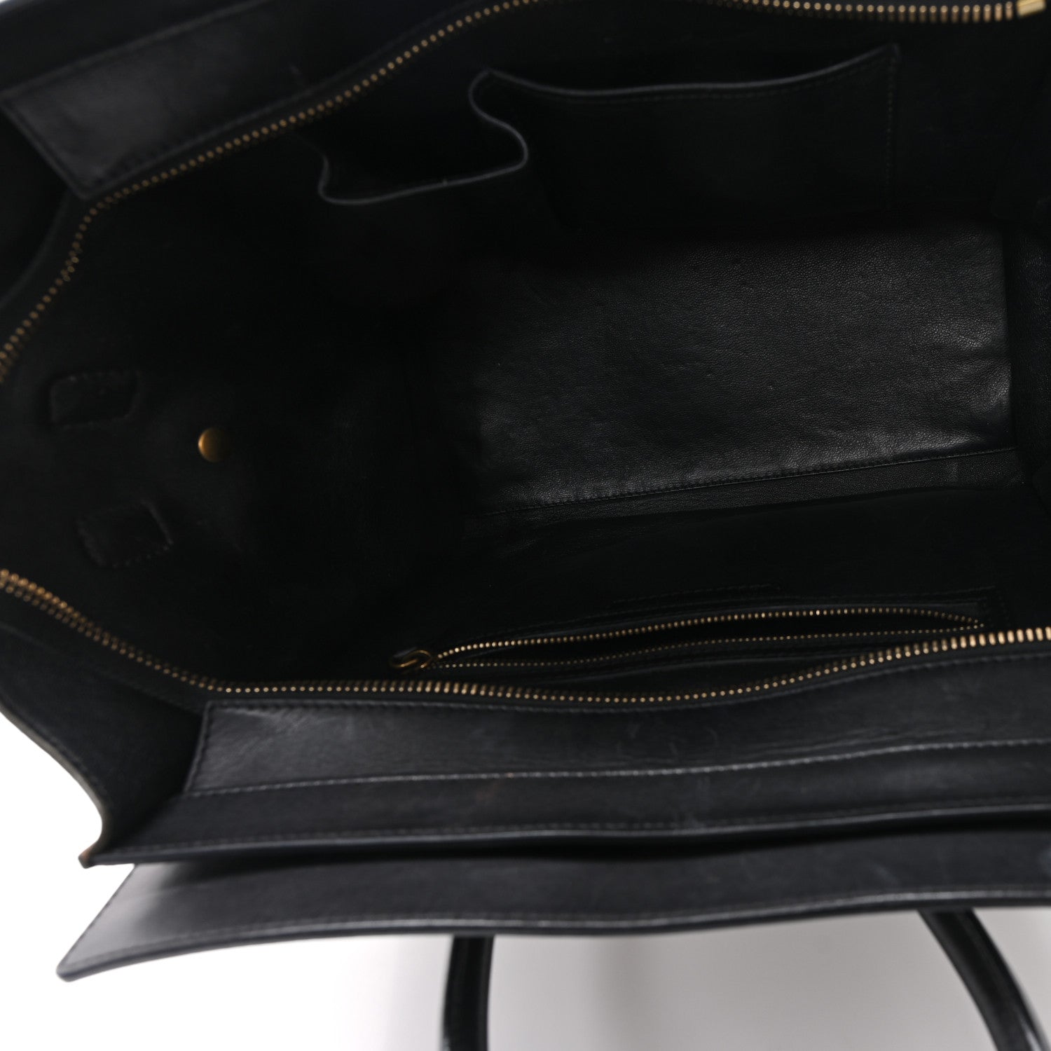 Celine Satin Calfskin Suede Mini Tri-Color Luggage Seashell 5 of 13