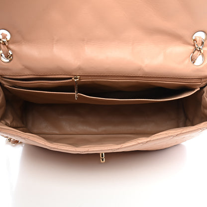 Chanel Lambskin Quilted Maxi Single Flap Beige 7 of 21
