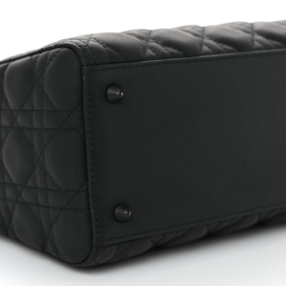 Christian Dior Ultra Matte Calfskin Cannage Medium Lady Dior Black 9 of 11