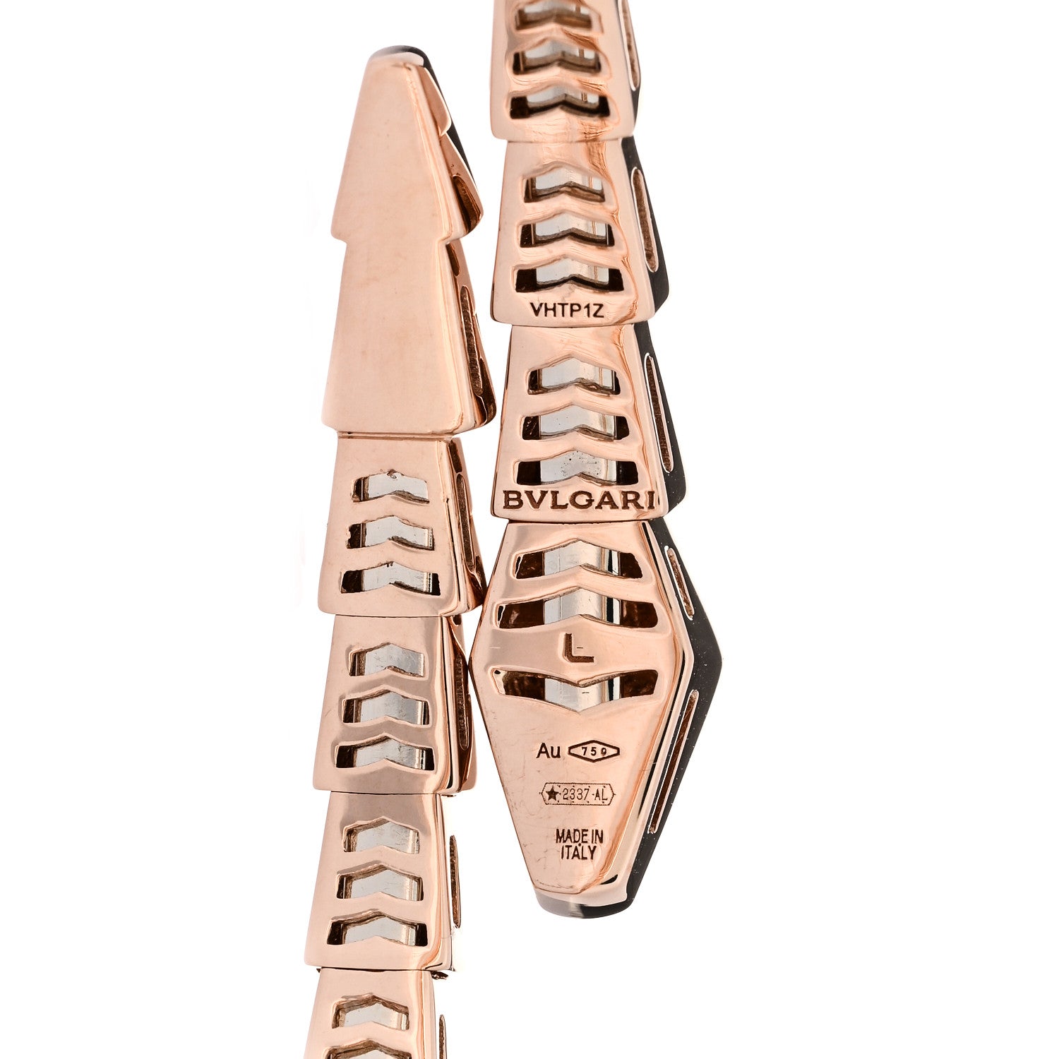 Bulgari 18K Rose Gold Diamond Serpenti Viper Bracelet L 3 of 4