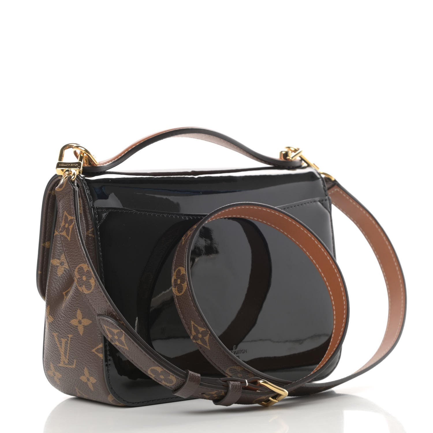 Louis Vuitton Patent Calfskin Monogram Cherrywood BB Black 3 of 12
