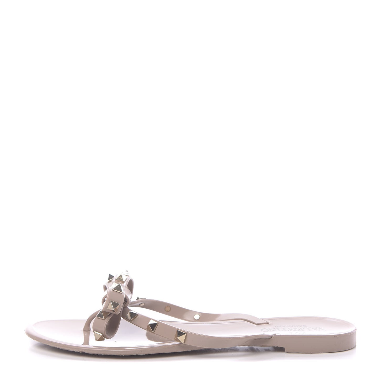 PVC Jelly Rockstud Bow Thong Sandals 39 Poudre