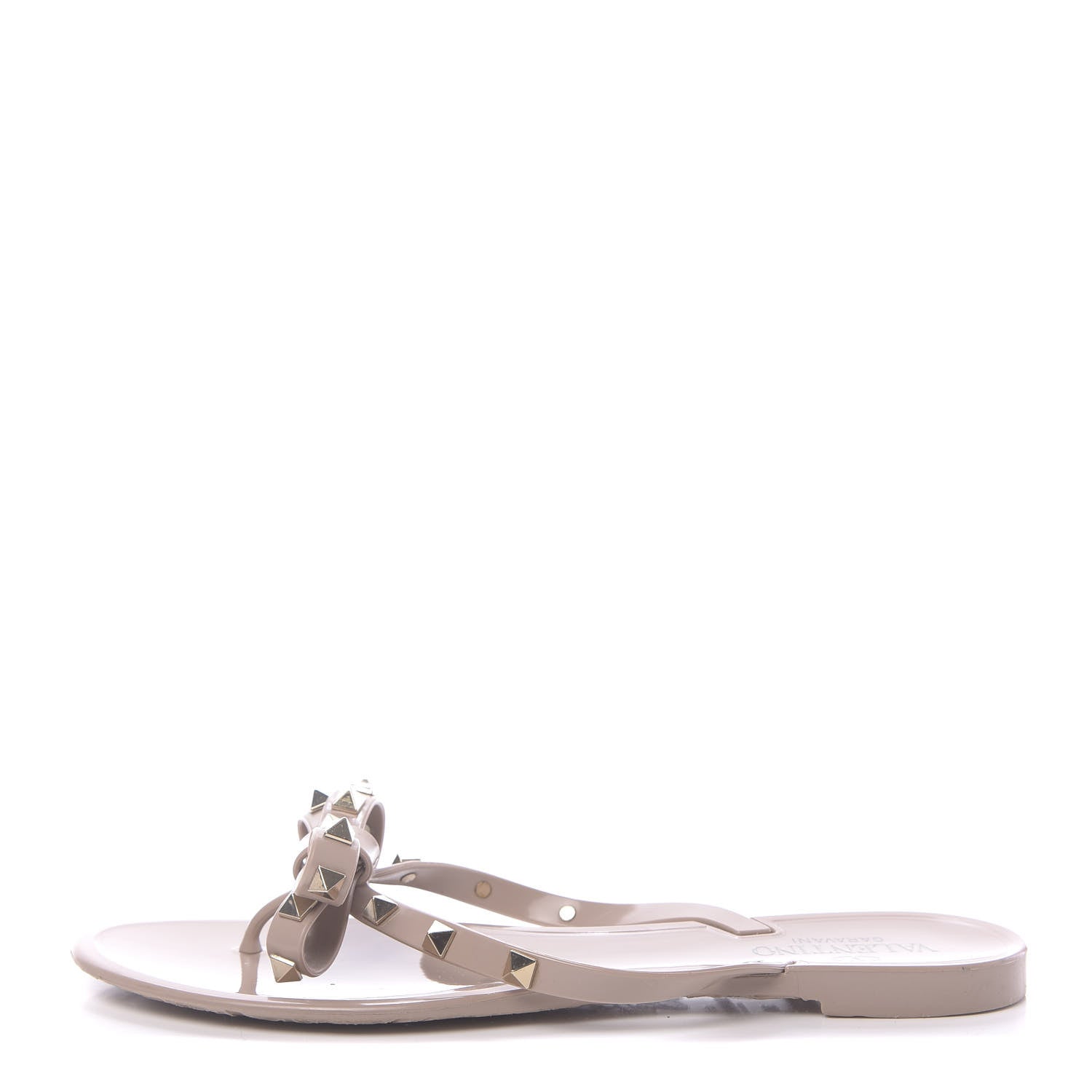 Valentino Garavani PVC Jelly Rockstud Bow Thong Sandals 39 Poudre 1 of 10
