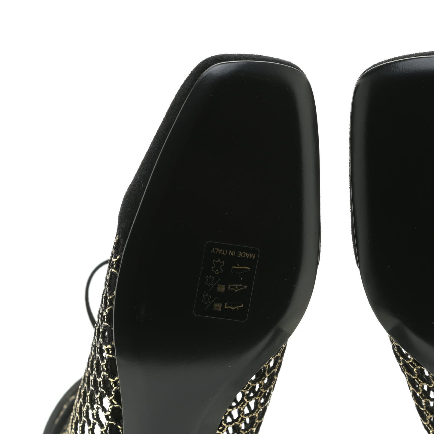 Suede Laminated Resille Naughtily-D 30mm Ankle Boots 39 Black Gold