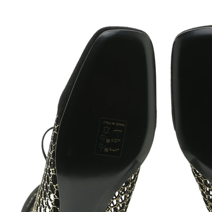 Christian Dior Suede Laminated Resille Naughtily-D 30mm Ankle Boots 39 Black Gold 7 of 11