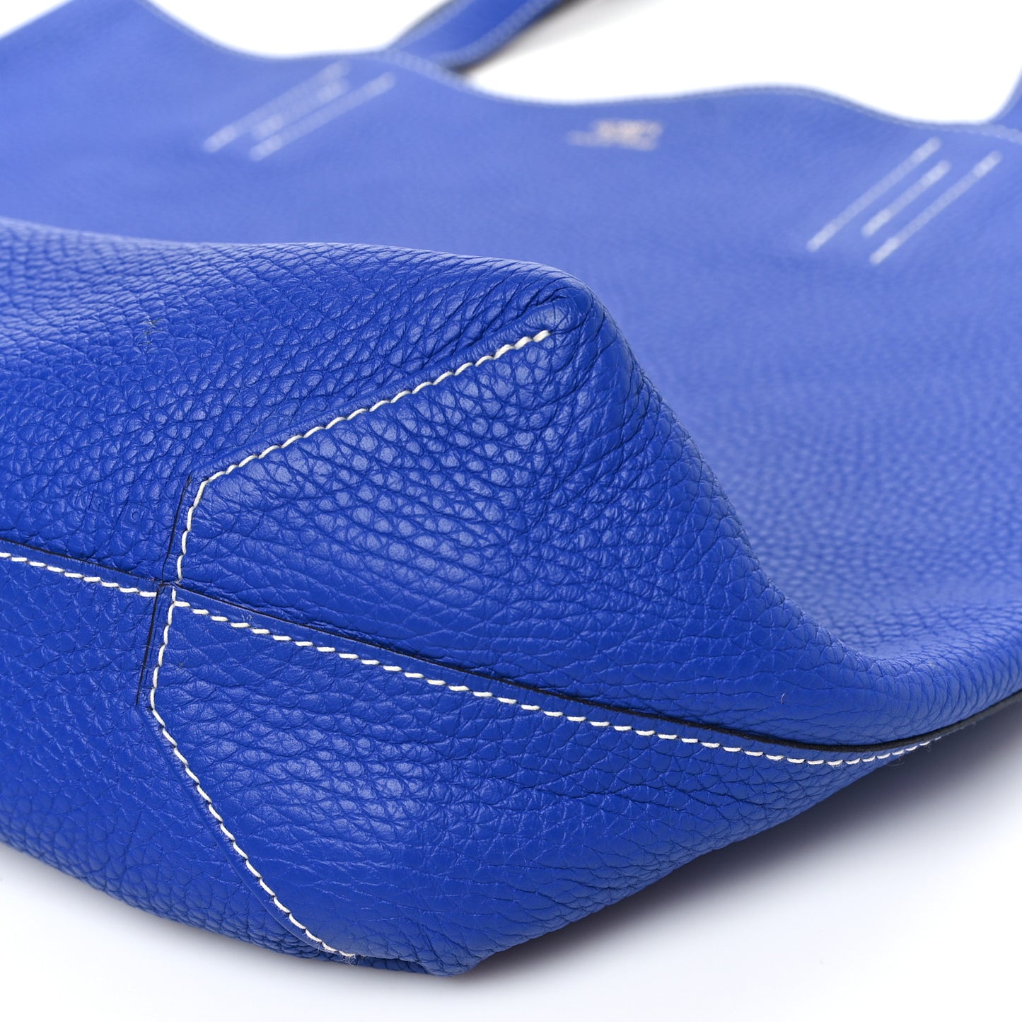 Taurillon Clemence Double Sens 36 Reversible Tote Graphite Bleu Electrique