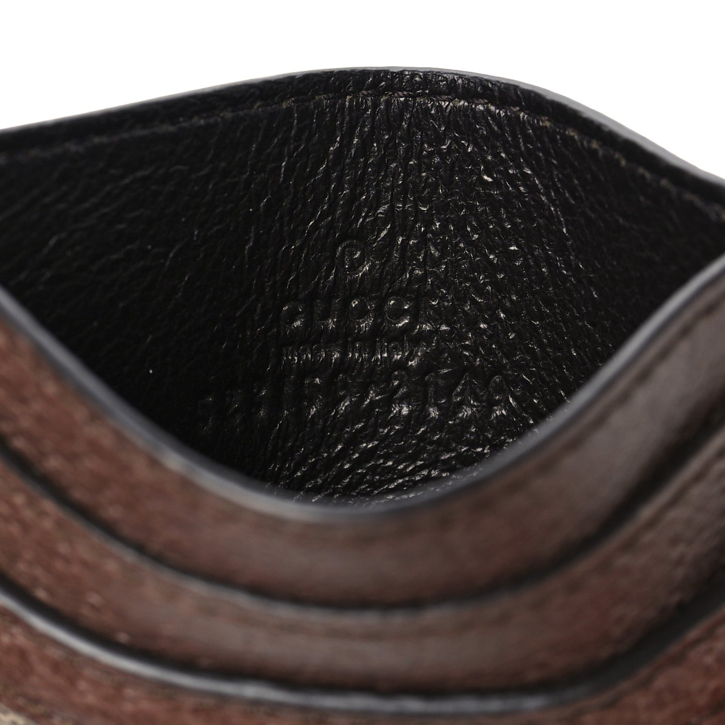 GG Supreme Monogram Ophidia Card Holder Brown