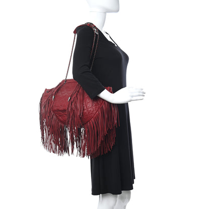 Chanel Lambskin Quilted Western Baluchon Fringe Bag Red 2 of 10