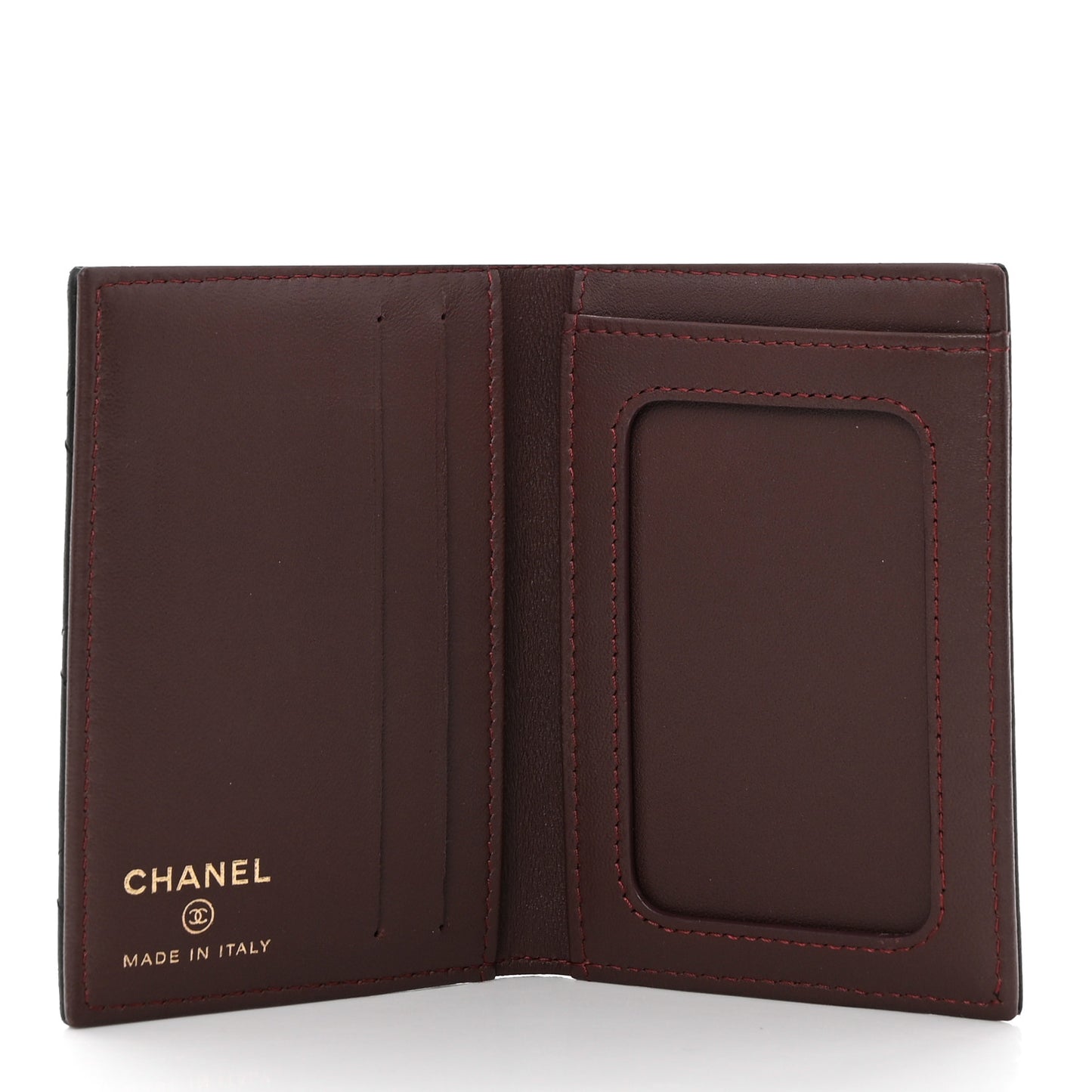 Lambskin Quilted Card Holder Wallet Black