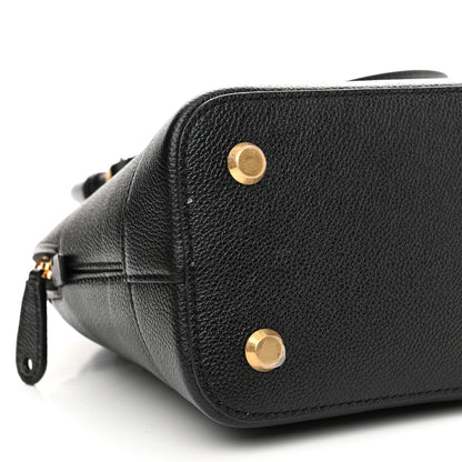 Balenciaga Grained Calfskin Logo S Ville Top Handle Bag Black White 9 of 11