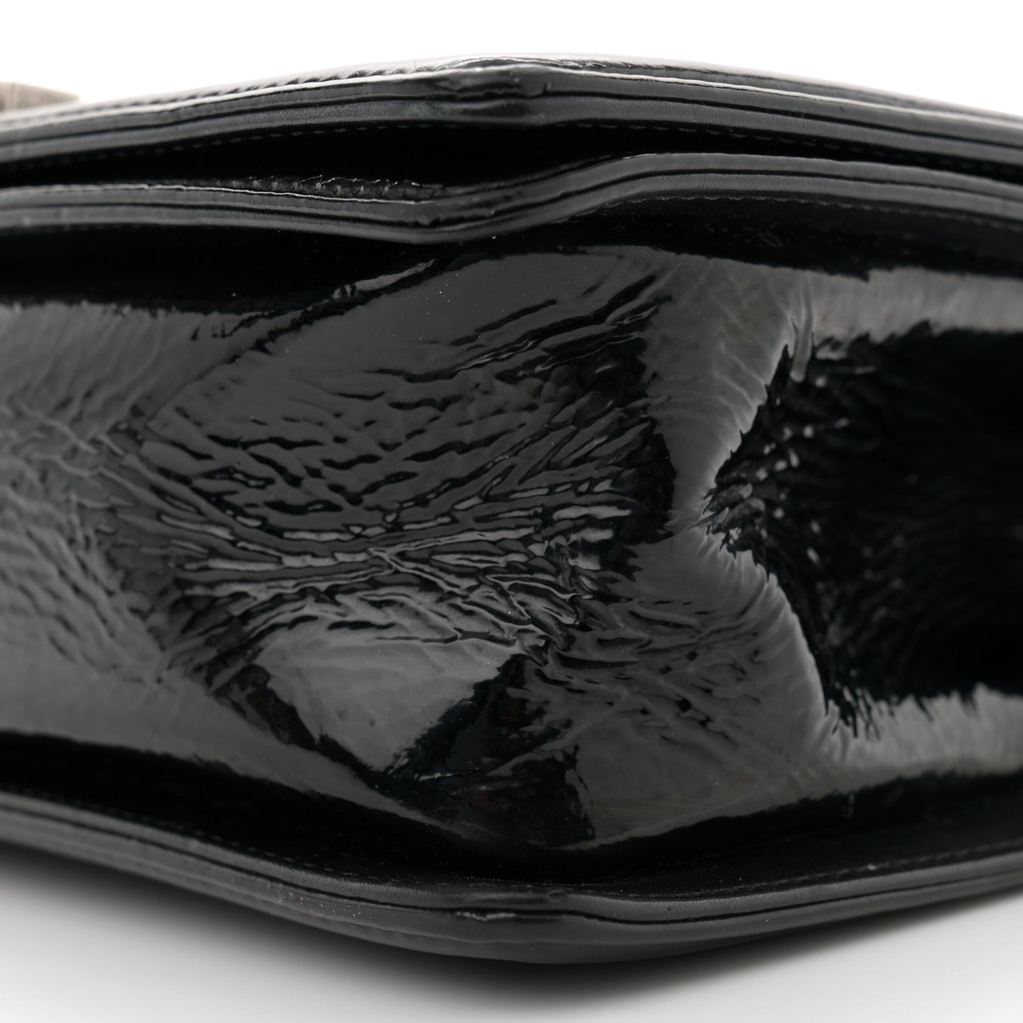 Patent Snakeskin Medium Boy Flap Black