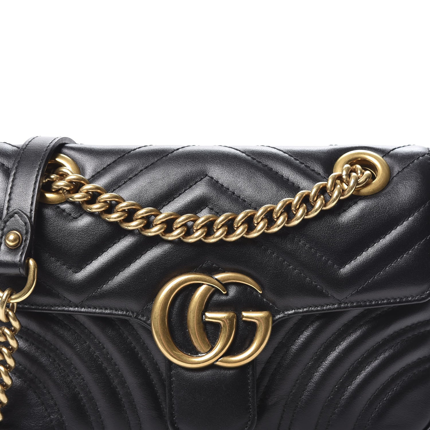 Gucci Calfskin Matelasse Mini GG Marmont Shoulder Bag Black 11 of 11