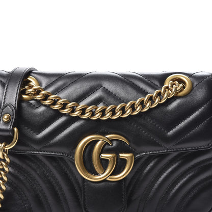 Gucci Calfskin Matelasse Mini GG Marmont Shoulder Bag Black 11 of 11