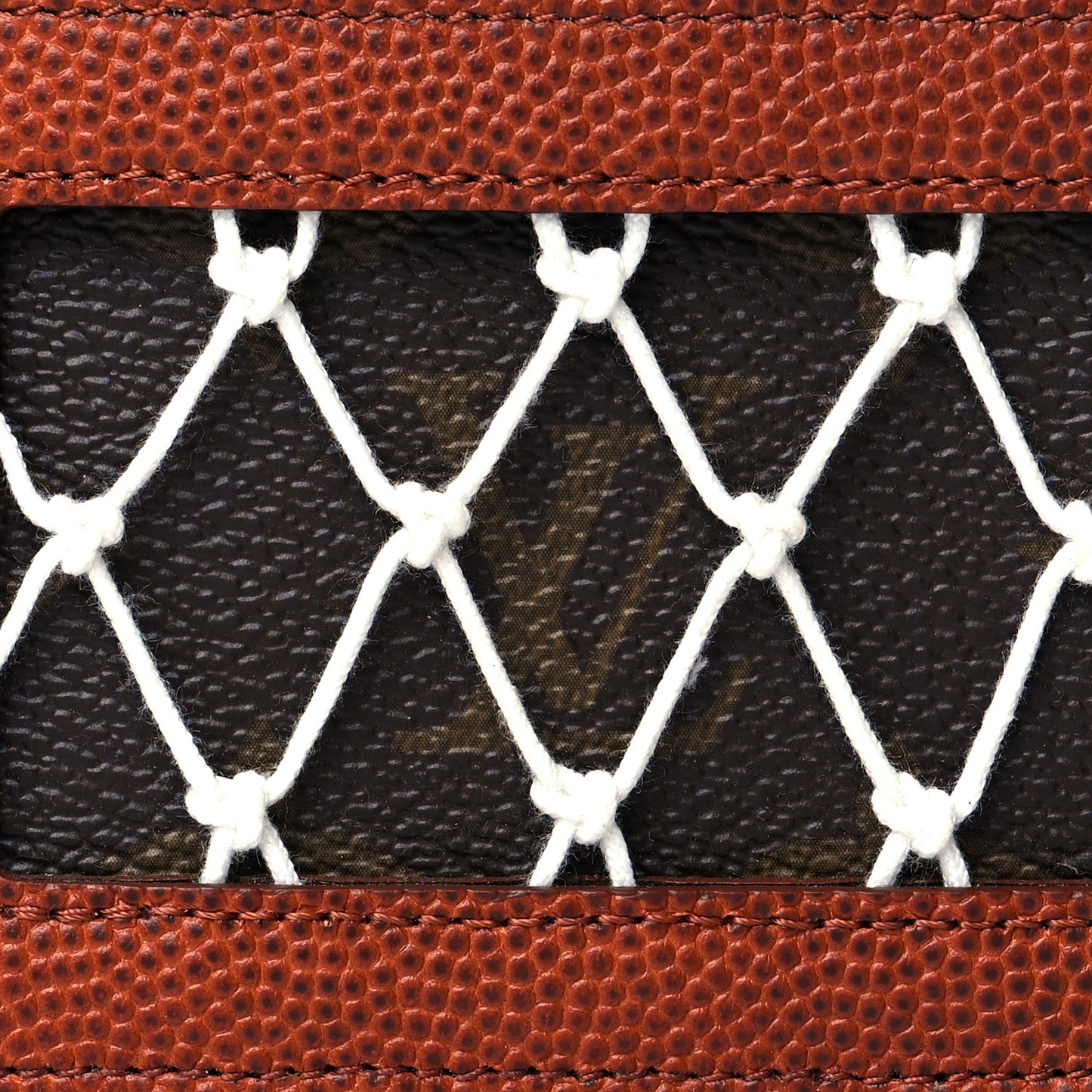 X NBA Monogram Ball Grain Cowhide Net Zippy Card Holder