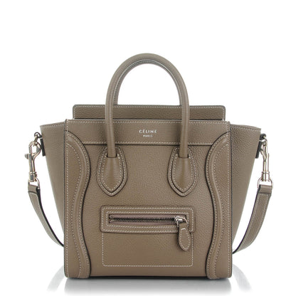 Celine Drummed Calfskin Nano Luggage Souris 1 of 7