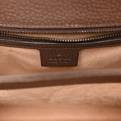 Gucci GG Supreme Monogram Textured Dollar Calfskin Web Small Ophidia Padlock Top Handle Bag Beige Ebony New Acero 6 of 9