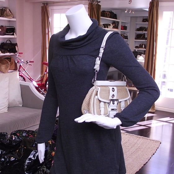 Straw Belt Frame Shoulder Bag