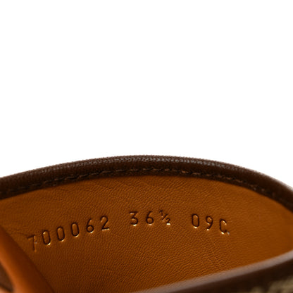 Gucci Monogram Goatskin Horsebit Clog Mules 36.5 Beige Ebony Brown Sugar 9 of 10