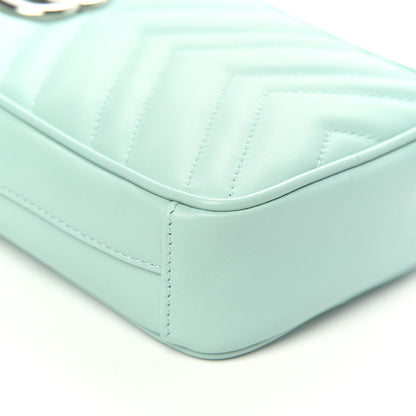 Gucci Calfskin Matelasse Mini GG Marmont Crossbody Bag Water Green 8 of 10