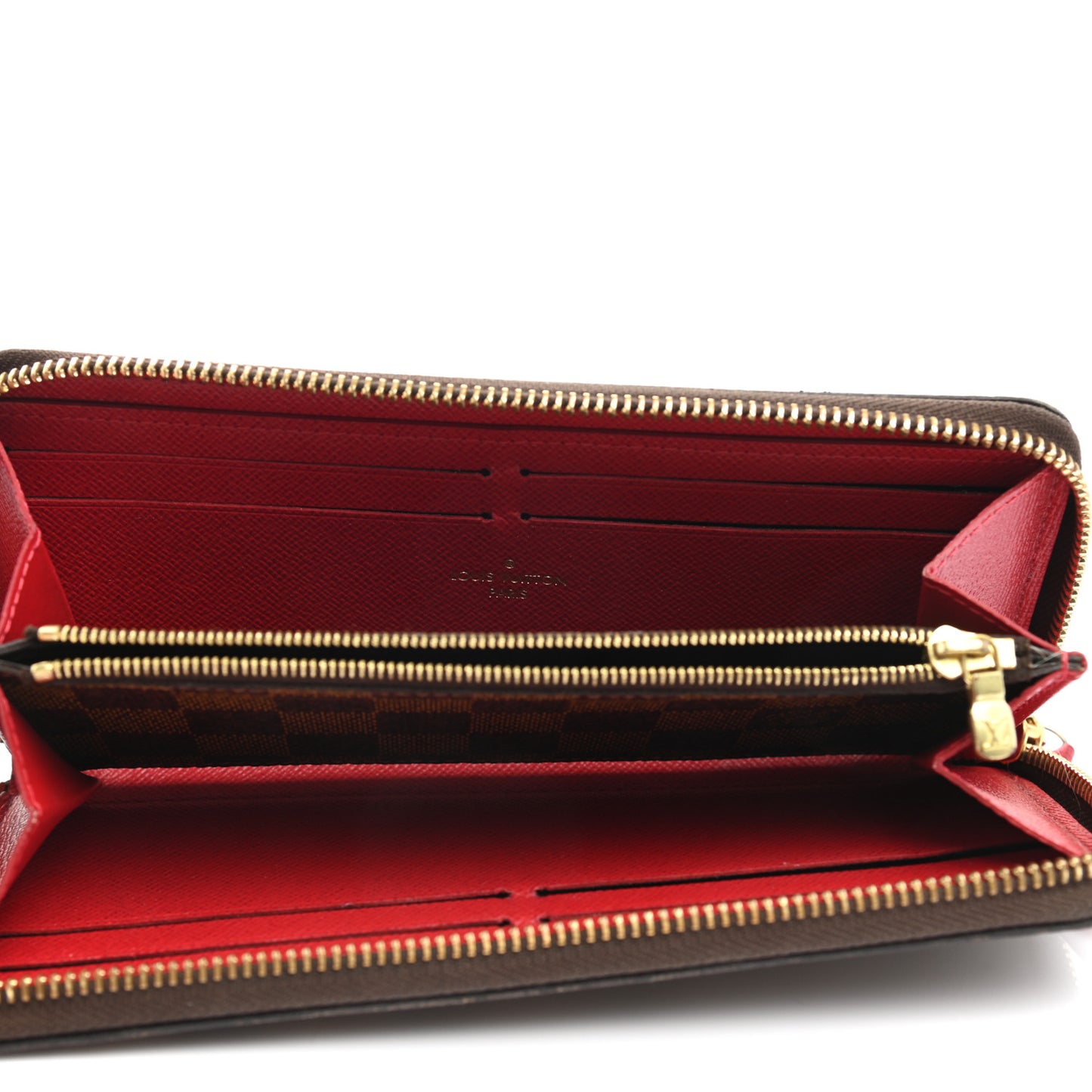 Damier Ebene Clemence Wallet Cherry