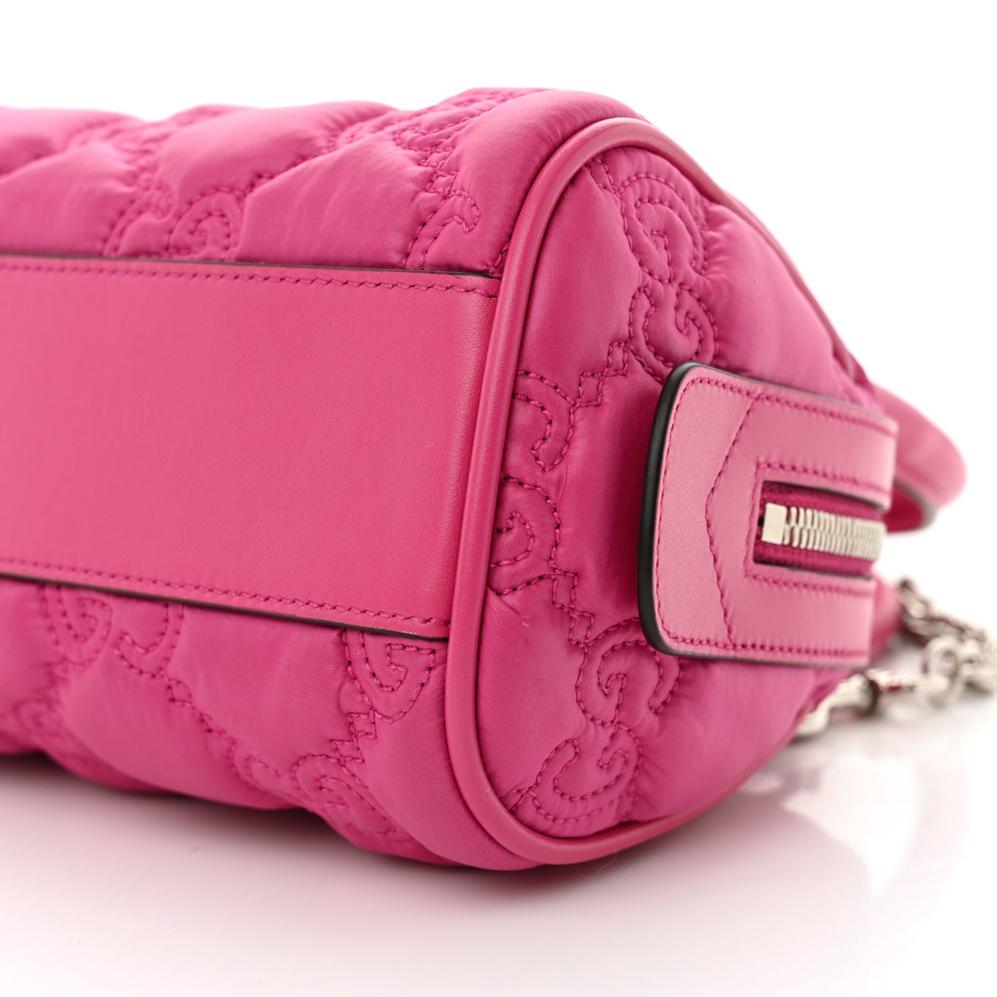 Nylon Calfskin Enamel GG Matelasse Mini Bowler Bag Lovely
