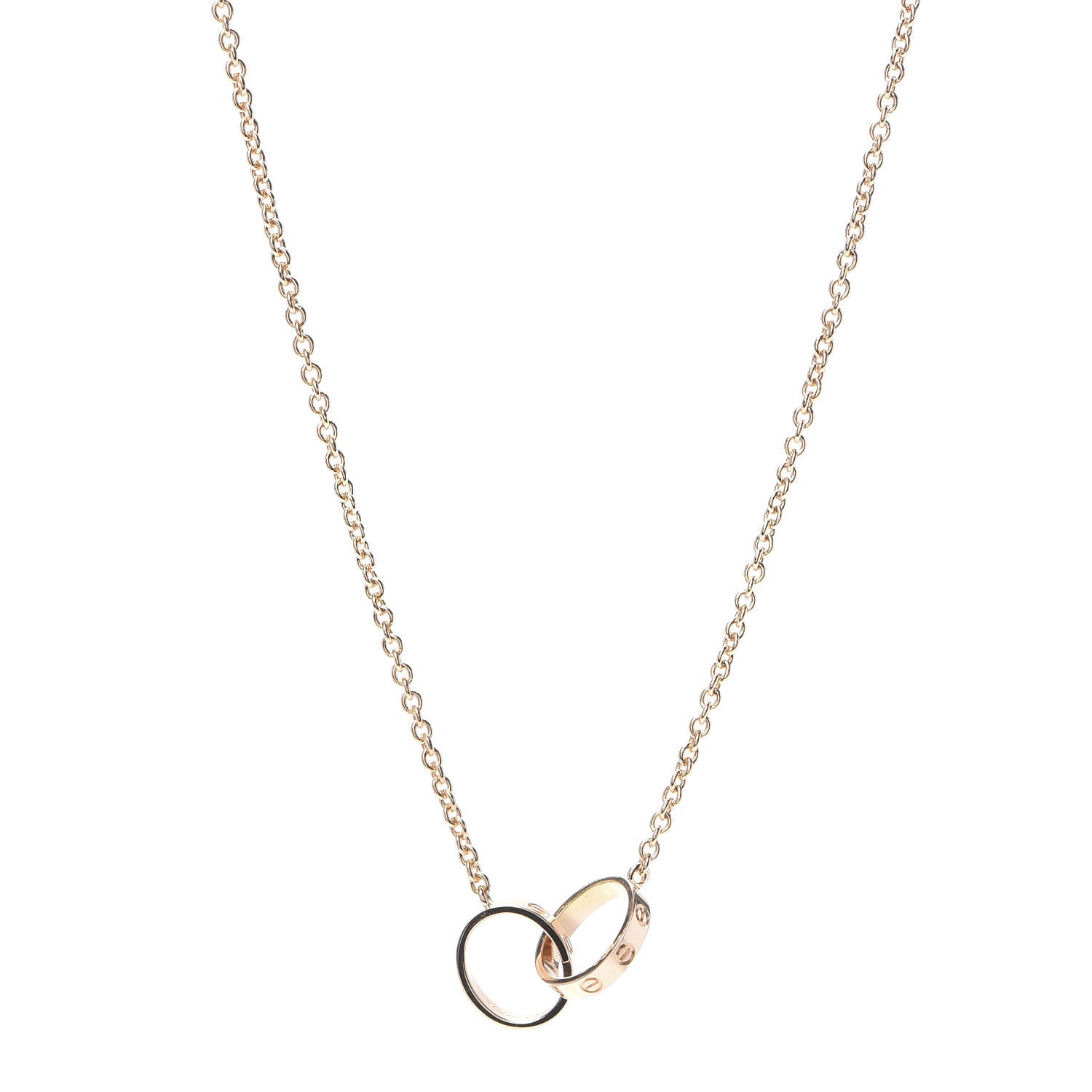 Cartier 18K Pink Gold Interlocking LOVE Necklace 1 of 8