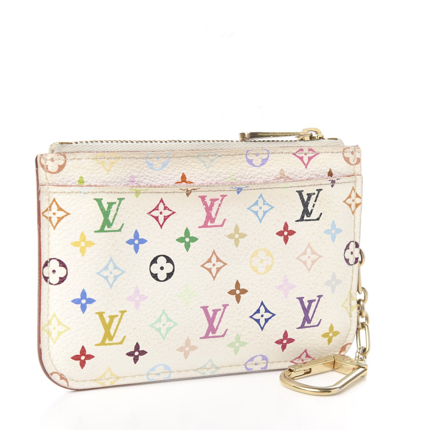 Monogram Multicolor Key Pouch White Litchi