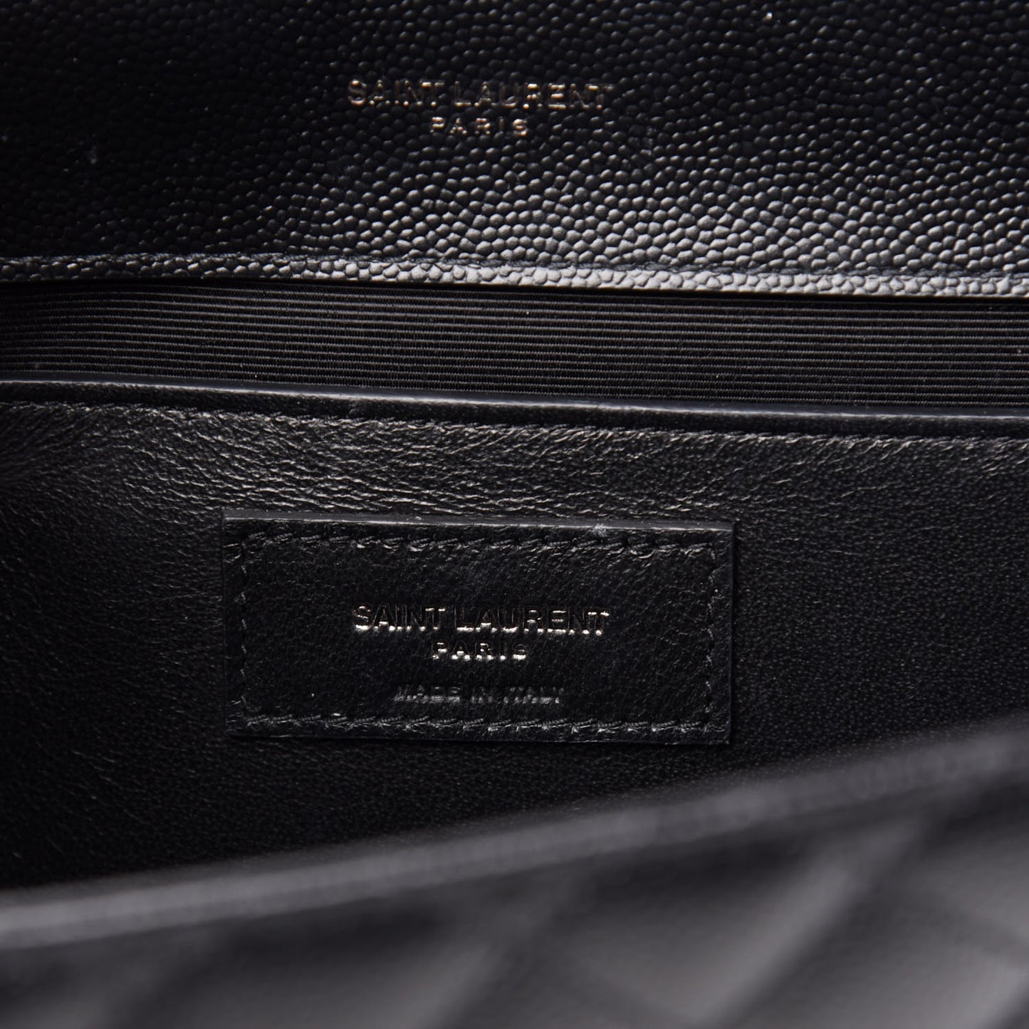 Grain De Poudre Textured Mixed Matelasse Triquilt Medium Monogram Satchel Black