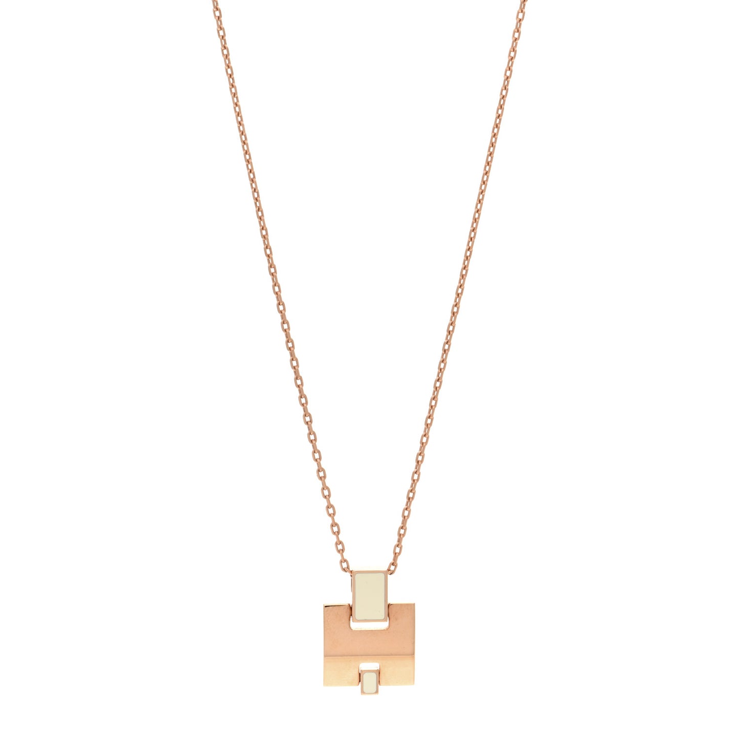 Rose Gold Plated Lacquered Eileen Pendant Necklace Craie