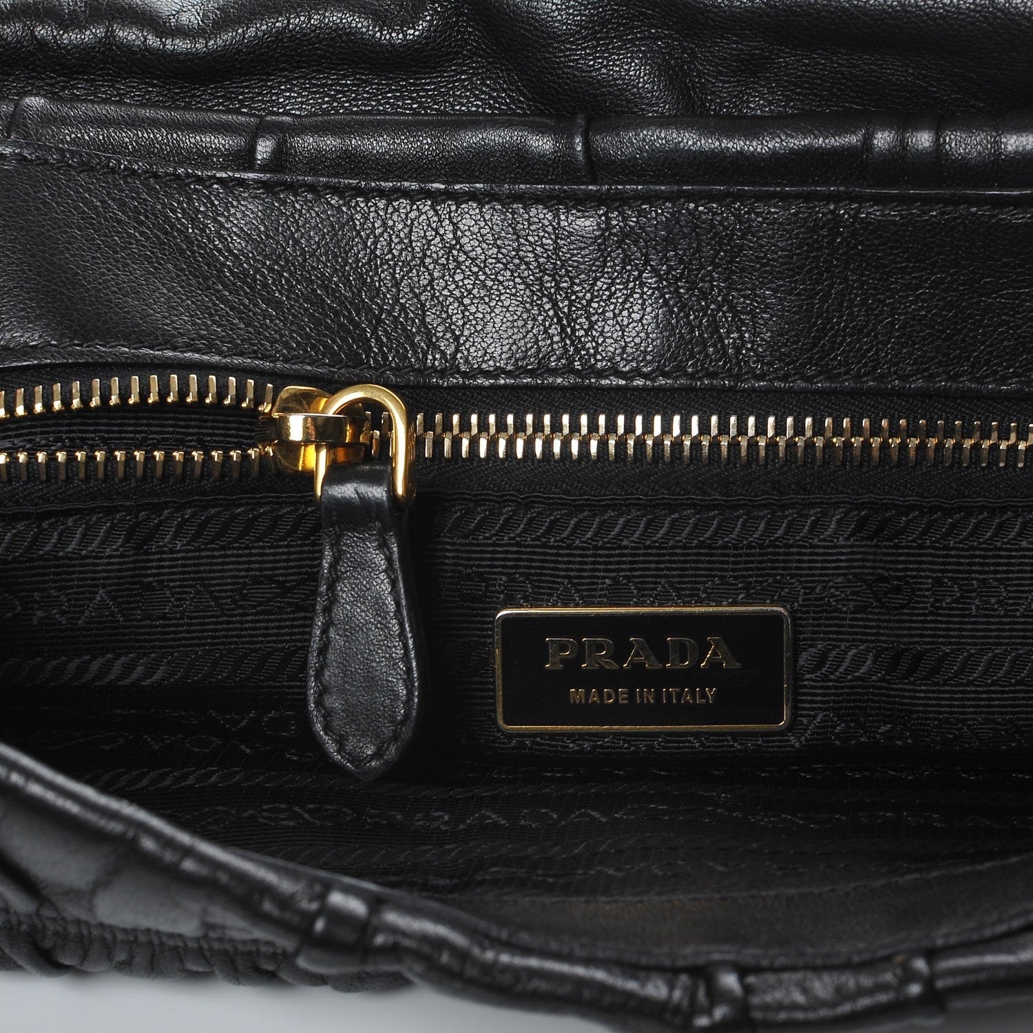 Prada Nappa Dressy Gaufre Flap Bag Nero Black 7 of 12