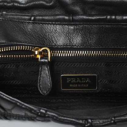 Prada Nappa Dressy Gaufre Flap Bag Nero Black 7 of 12