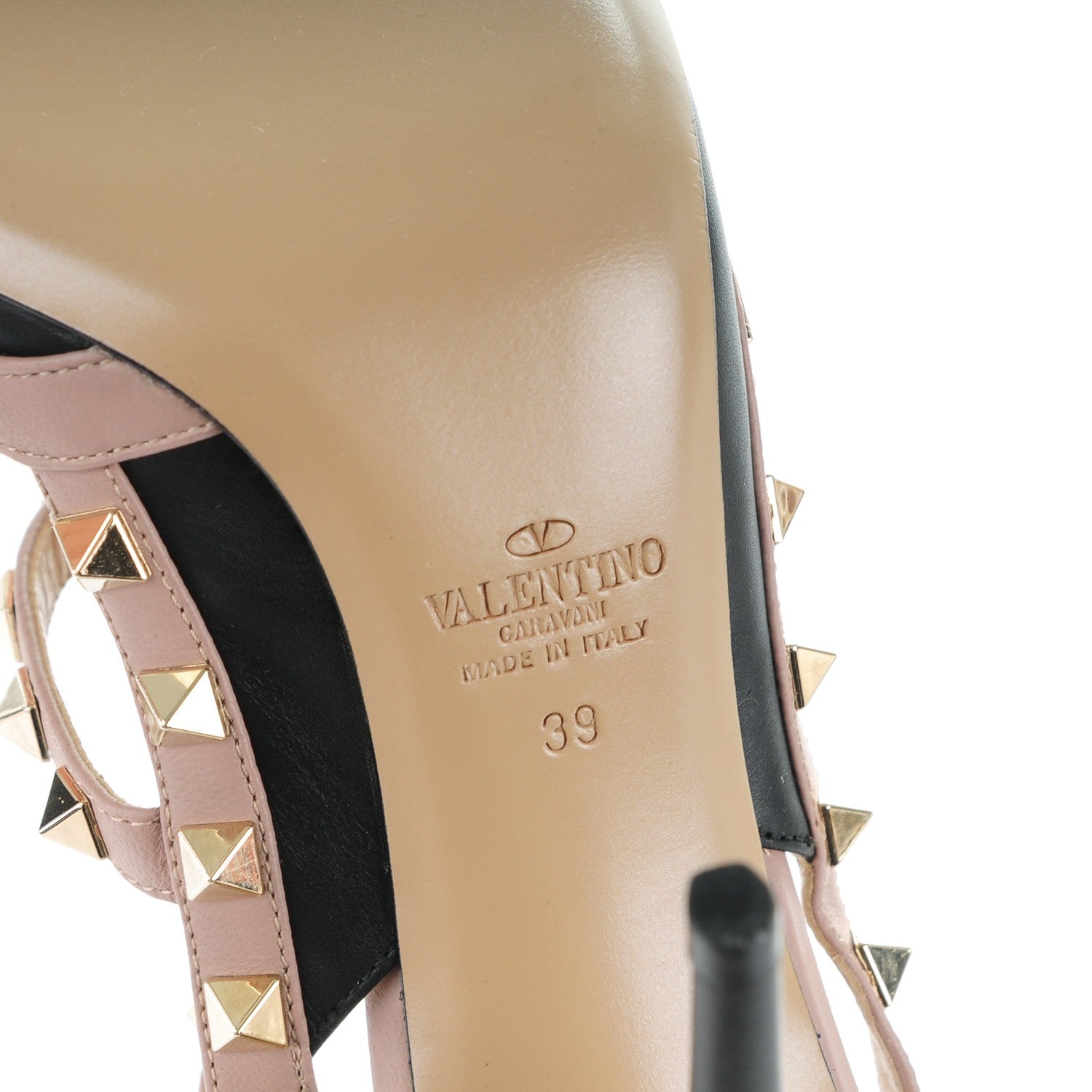 Valentino Garavani Nappa Rockstud Ankle Strap Pumps 39 Black Poudre 6 of 7