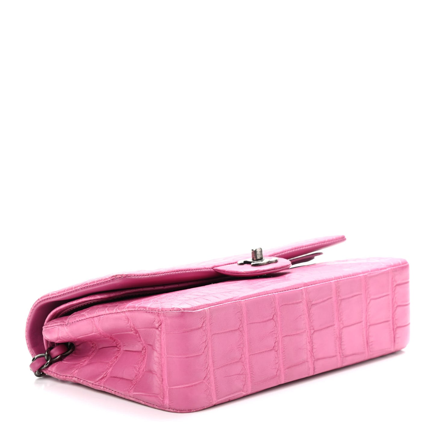 Alligator Medium Double Flap Pink