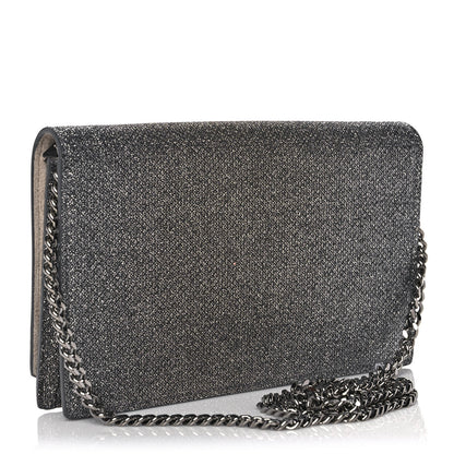 Jimmy Choo Glitter Florence Wallet on Chain Anthracite 3 of 11