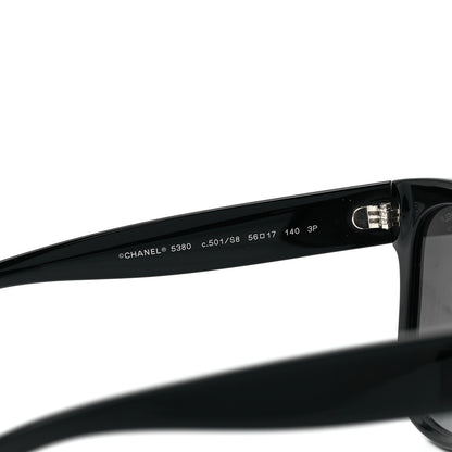 Chanel Acetate Polarized Square CC Sunglasses 5380 Black 5 of 8