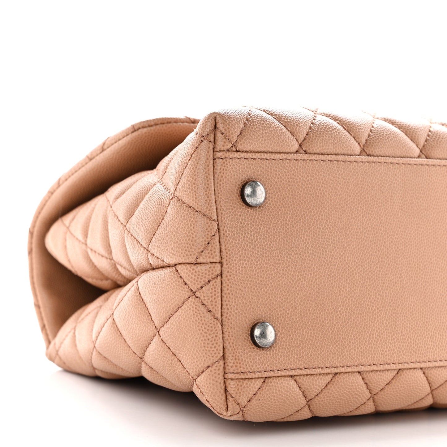 Caviar Quilted Small Coco Handle Flap Brown