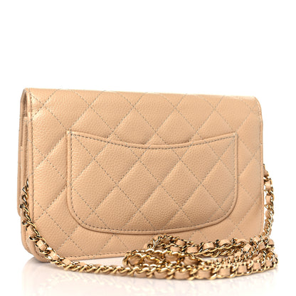 Chanel Caviar Quilted Wallet on Chain WOC Beige Clair 3 of 9