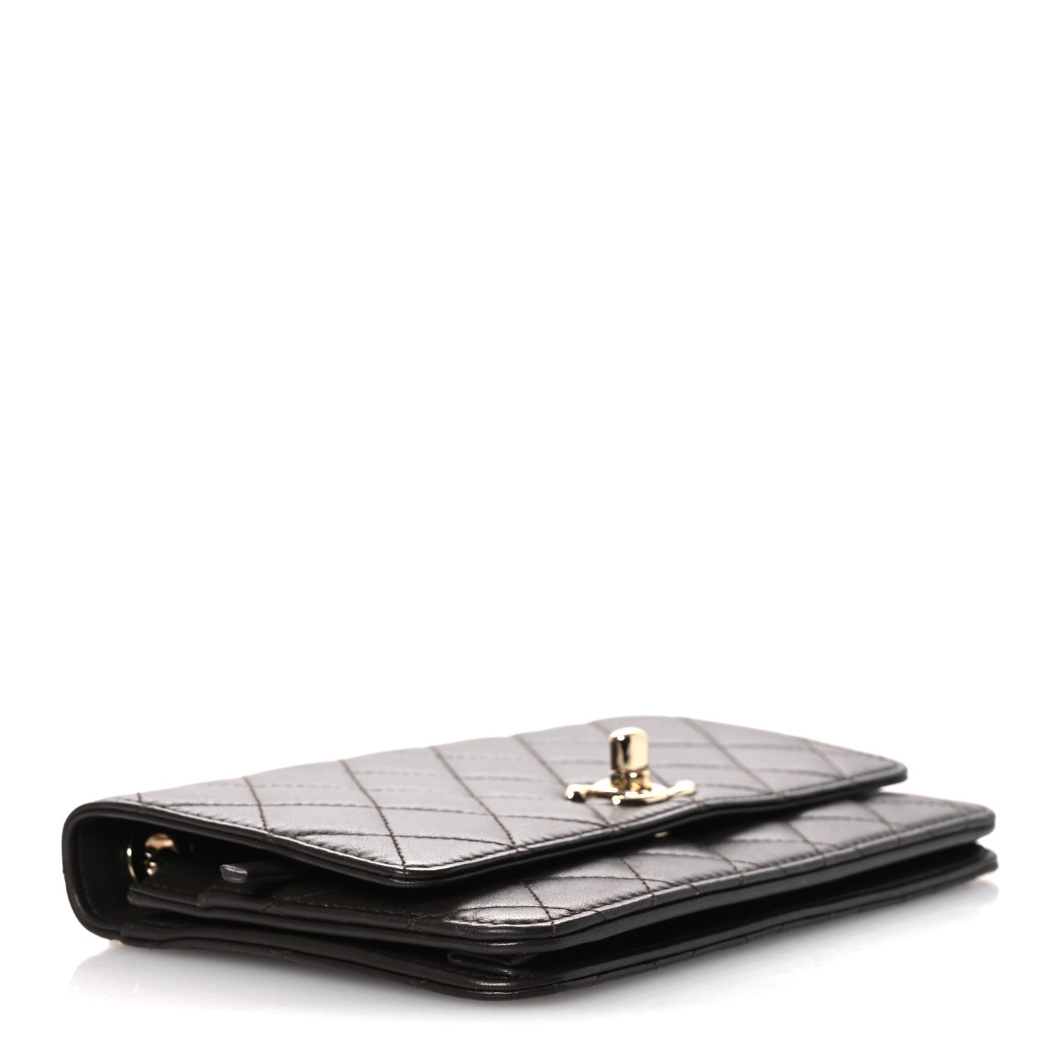 Chanel Lambskin Quilted Trendy CC Wallet On Chain WOC Dark Brown 4 of 14