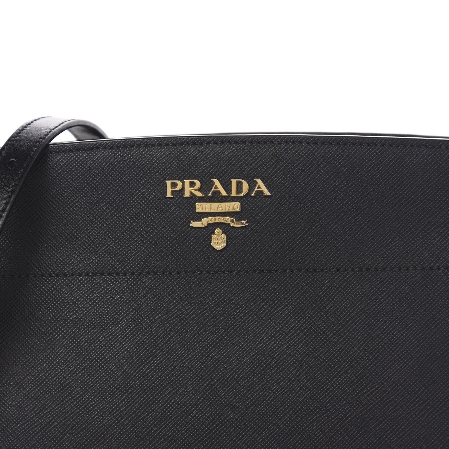 Prada Saffiano Esplanade Crossbody Bag Black 9 of 9