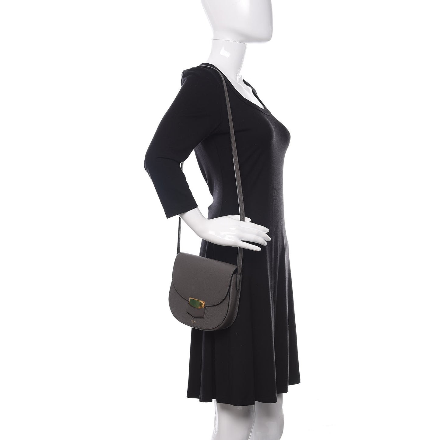 Baby Grained Calfskin Small Trotteur Grey