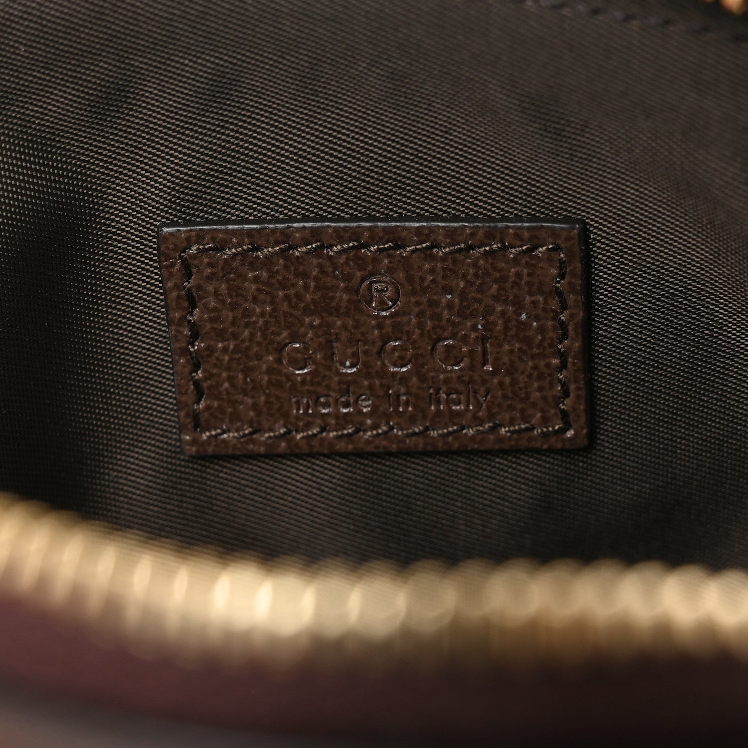 Gucci GG Supreme Monogram Textured Calfskin Web Medium Ophidia Cosmetic Case Beige Ebony New Acero 6 of 10
